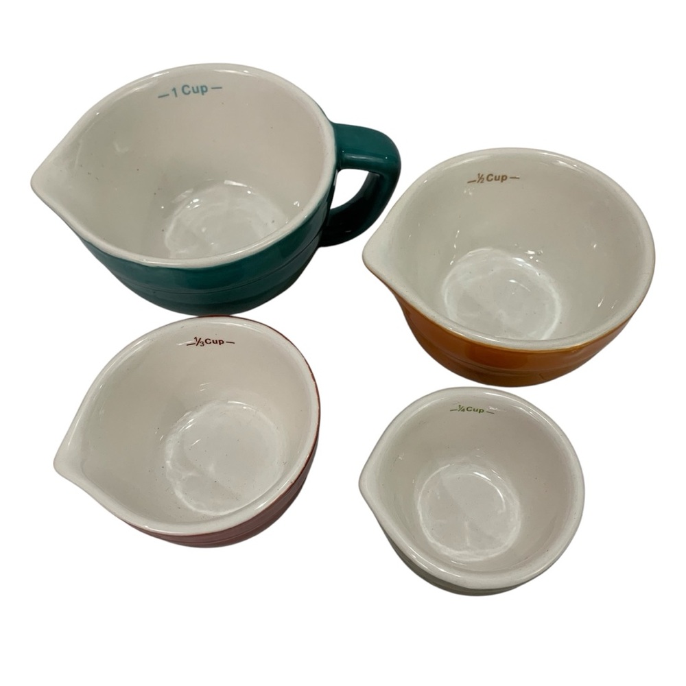 Colorful Ceramic Measuring Cups Set from Madison York NEW - Picture 3 of 4